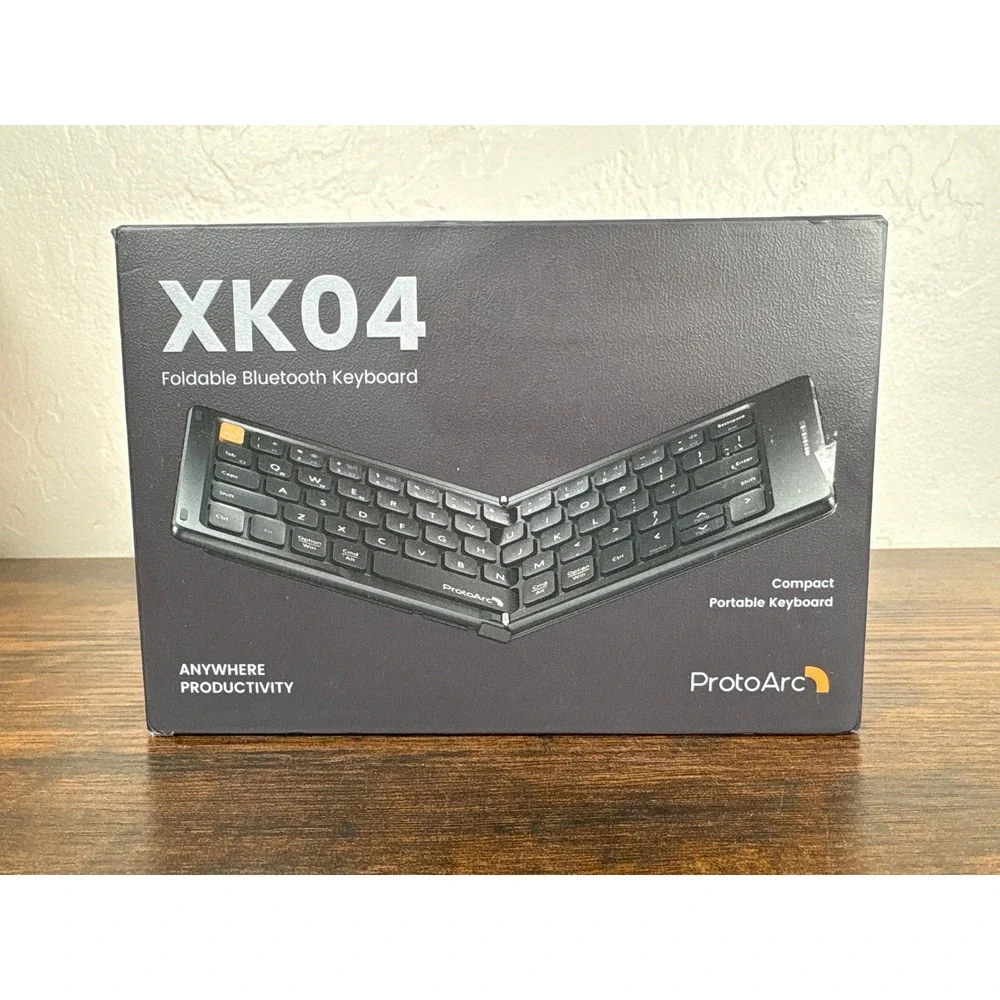 ProtoArc XK04 Foldable Bluetooth Keyboard Portable Multi-Device Rechargeable Blk